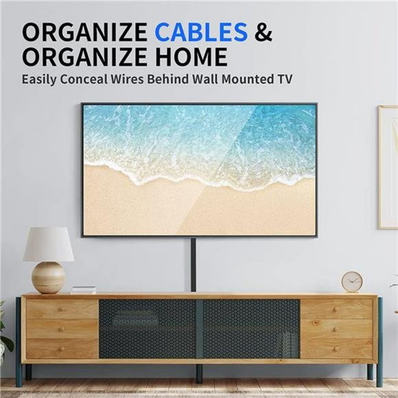 142in Cord Cover, Paintable Wire Channel - 9X L15.7in, W0.59in, H0.4in, Black - Picture 4 of 7